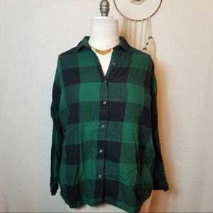 Pine Green Flannel Button Up